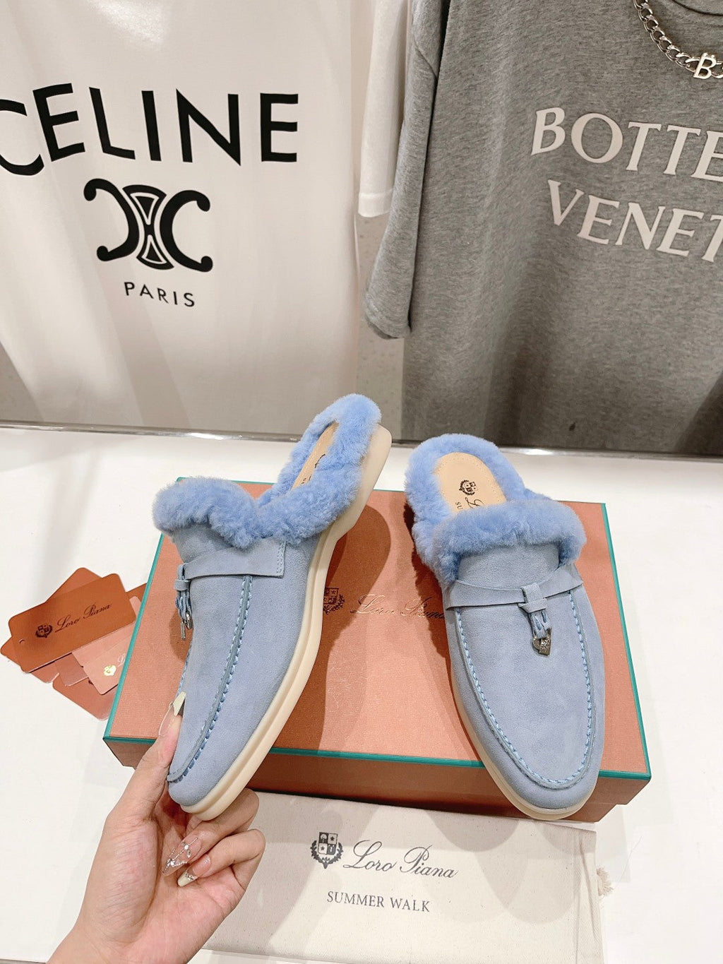 LP CHARMS WALK BABOUCHE LOAFERS SAPPHIRE FLEECE